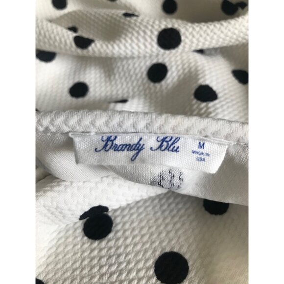 Vintage 00s Poly/Spandex Polka Dot shirt | size medium - Picture 8 of 10